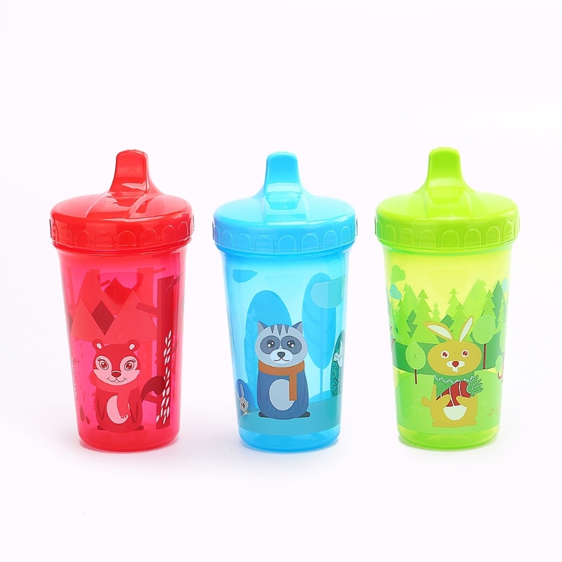 D7YD Racoon Bunny Pattern Children Baby Infant Leak Proof Cup Training Drinking Cup Toddlers Anti-drop 300ml