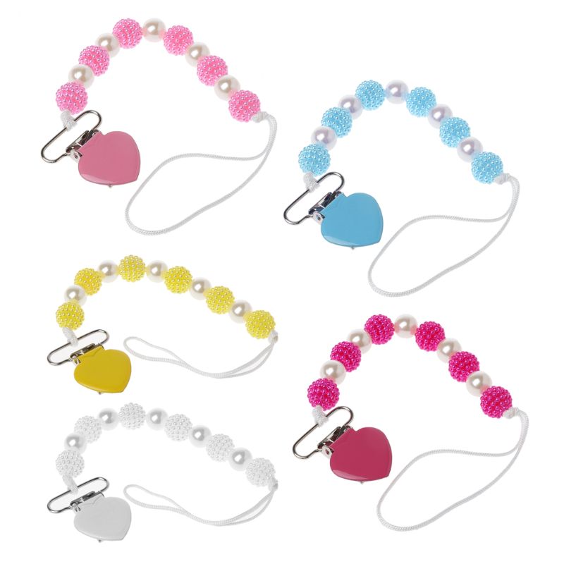 Hand Made Pearls Princess Baby Pacifier/ Nipples /Dummy /Chupeta Pacifier Clips