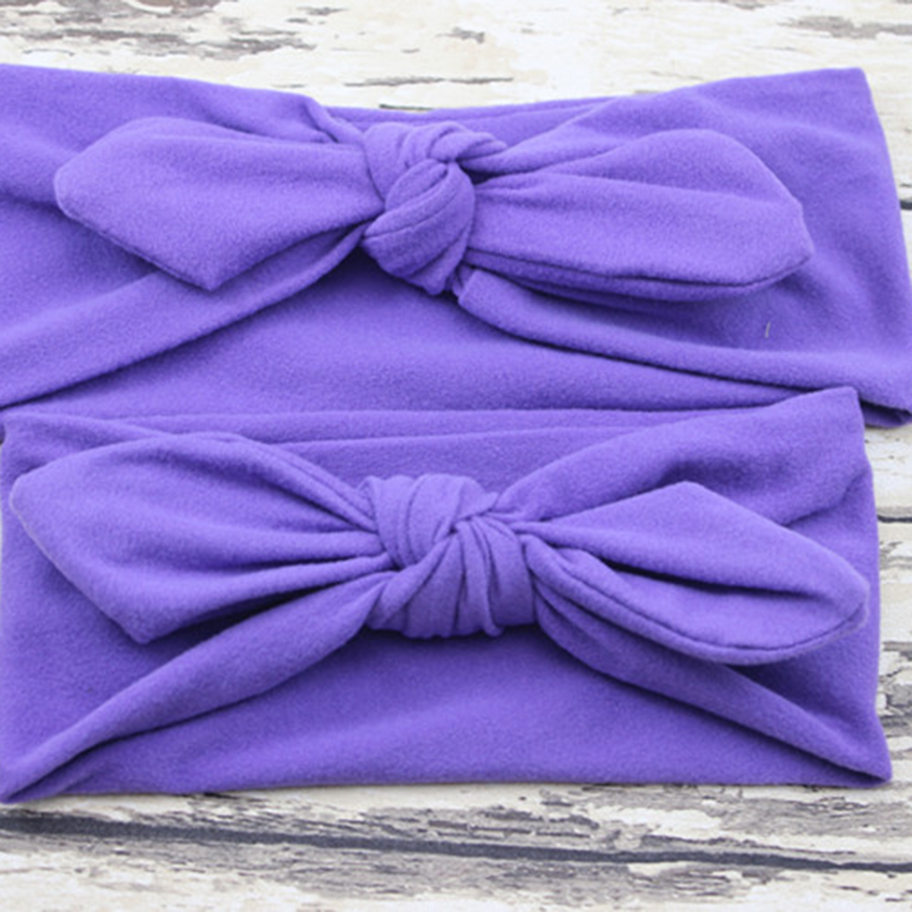 2 Pcs/Pair Kid Girls Mother Daughter Rabbit Ear Bow Headband Elastic Hair Band High Quality Cute Lovely Hoop Hair Knot Stretch