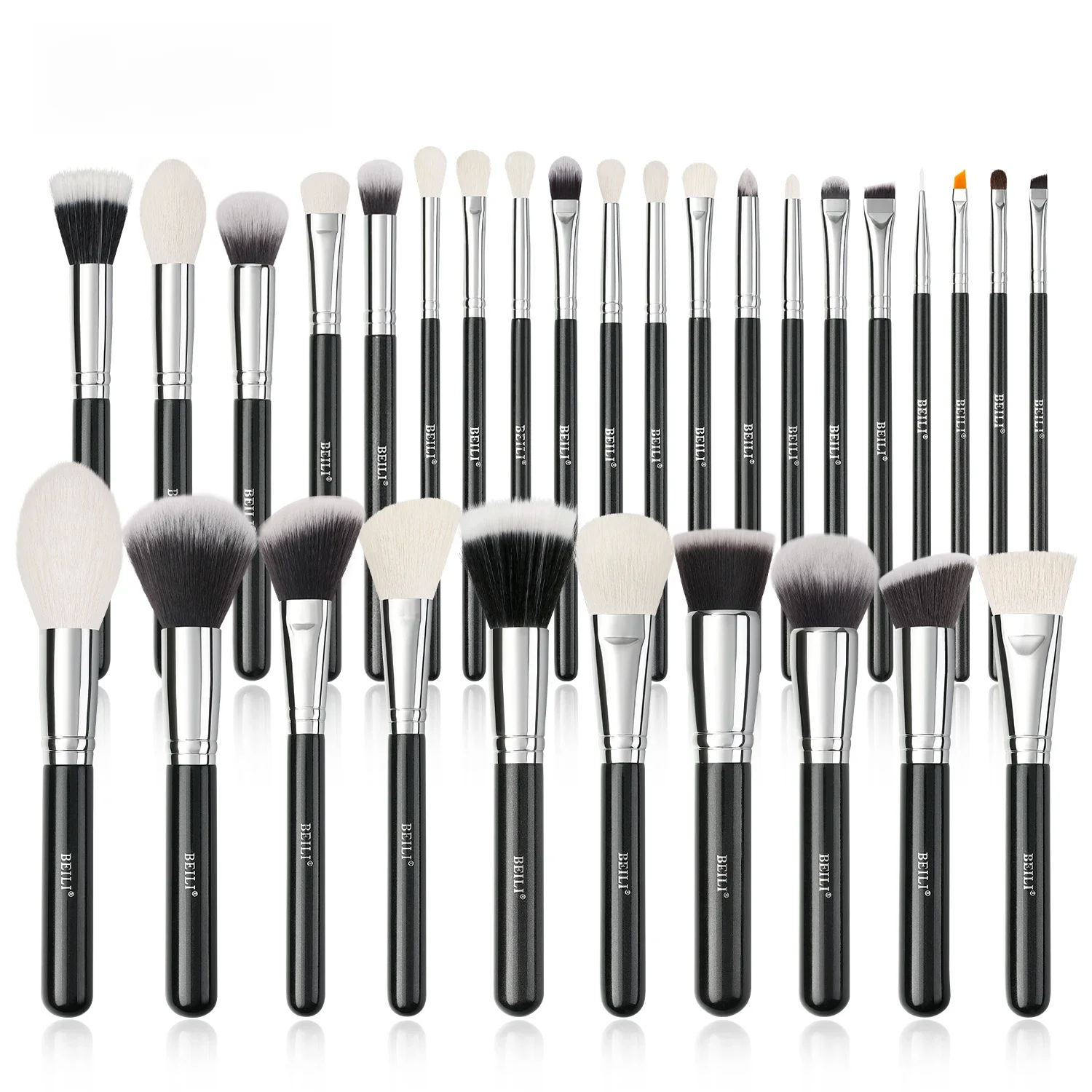 BEILI Black Makeup brushes set Professional Natural goat fiber hair brushes Foundation Powder