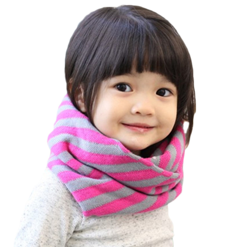 Lawadka Striped Baby Warm Scarf Snood Children Winter Baby Cotton Snood for Girls Cute Soft Snood Baby Party Supplies