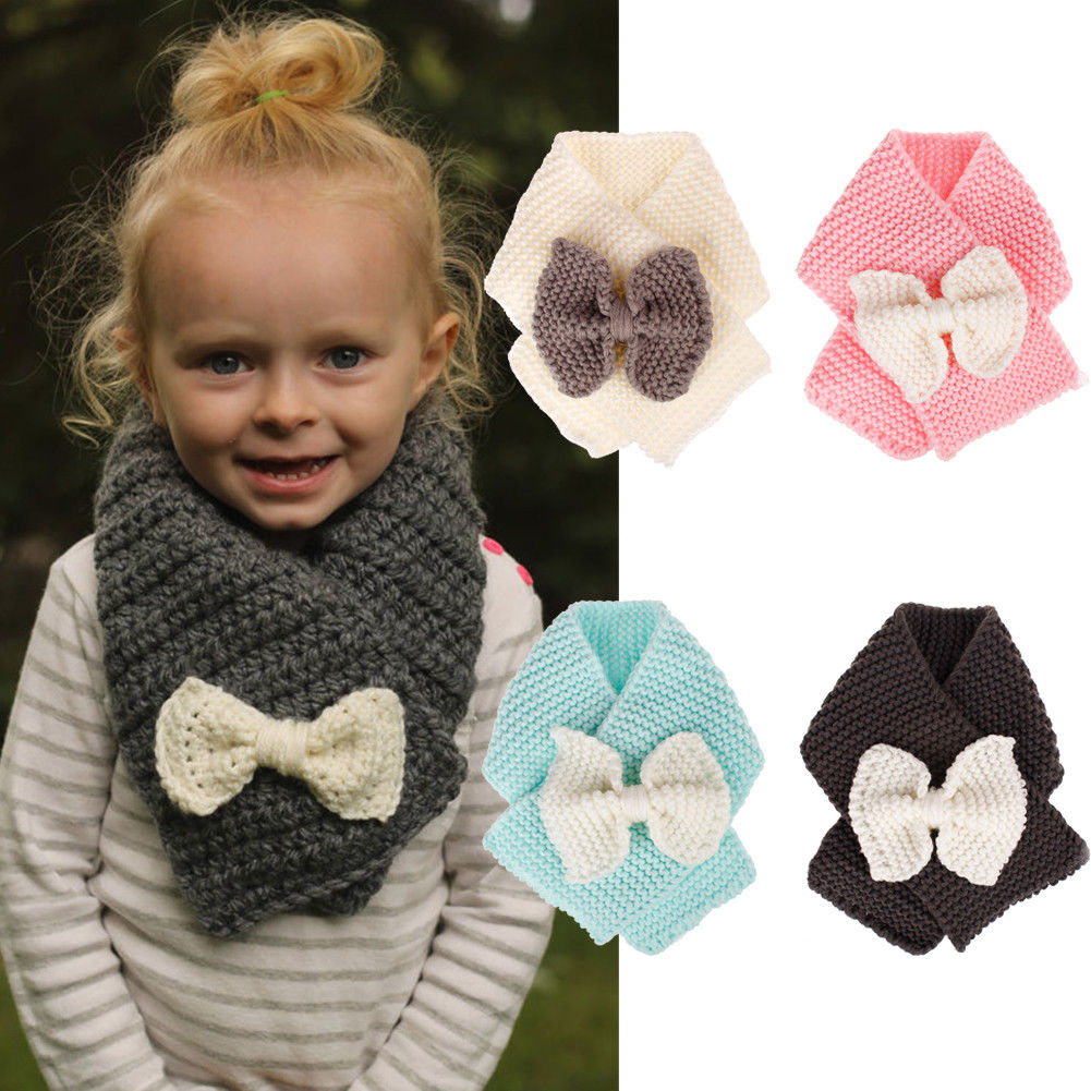 2018 Toddler Kids Warm Winter Scarf Baby Toddler Girls Knit Knitted Scarves for 1-6Y Children