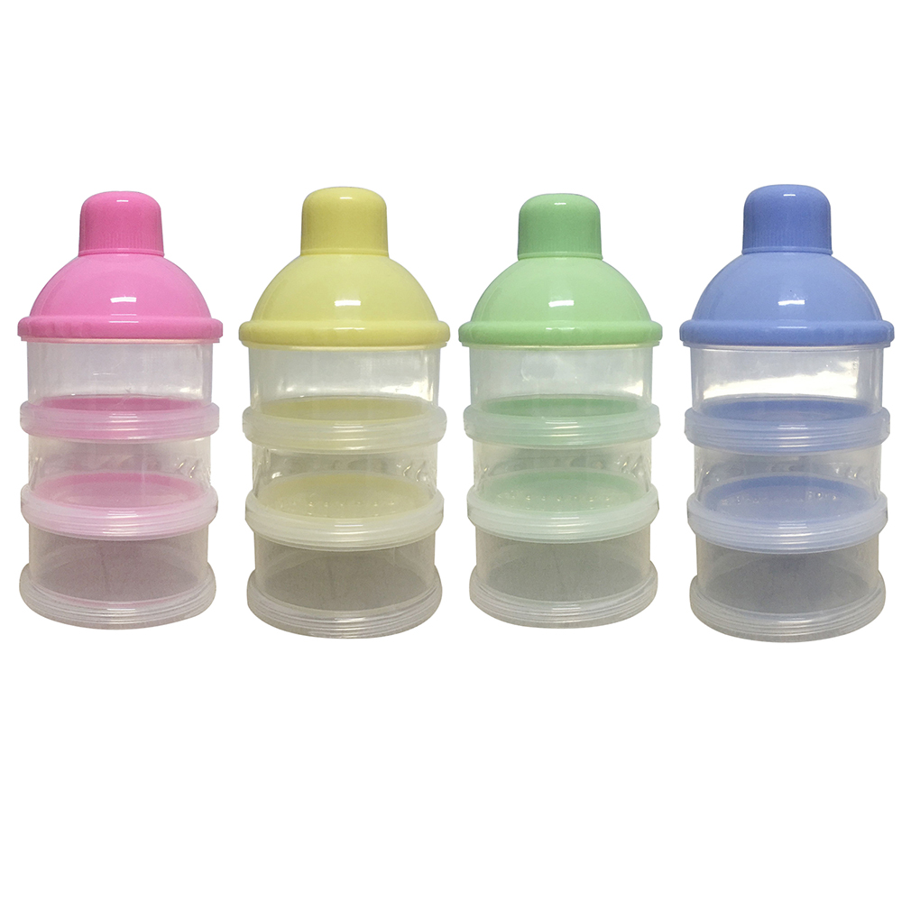 Portable Milk Powder Formula Dispenser Food Container Three Grid Storage Feeding Box for Baby Kids Toddler Three Supplies Boxes