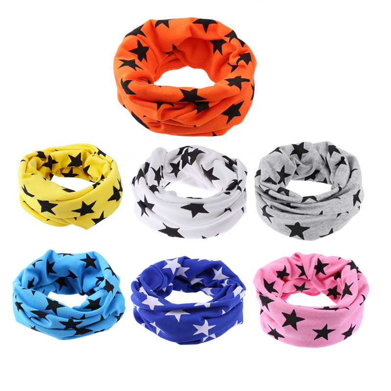Newborn Baby Girls Boys Warm Star Collar Scarf Girls Boys O Ring Neckerchief Infant Bibs Burp Cloths Kids Christmas Decor Wear