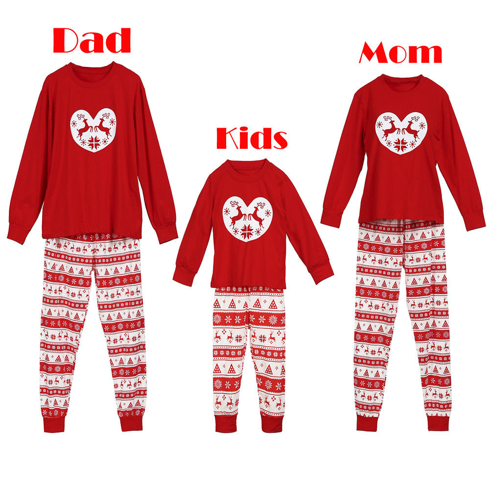 Christmas Family Matching Pjs Pajamas Outfits Families Xmas Pajama Sets Kids Sleepwear Nightwear Photography Props