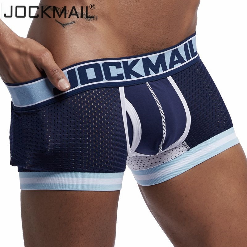 JOCKMAIL Brand Underwear Boxer Men Breathable Mesh Men's Boxers Male Underpants Sexy Panties Cotton Mens Bodysuit Trunks Pa