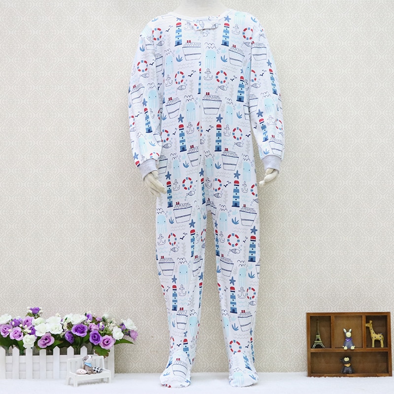 Children 2 to 7 Years Old One Piece Rompers Long Sleeve 100% Cotton Zipper Boys and Girls Clothes