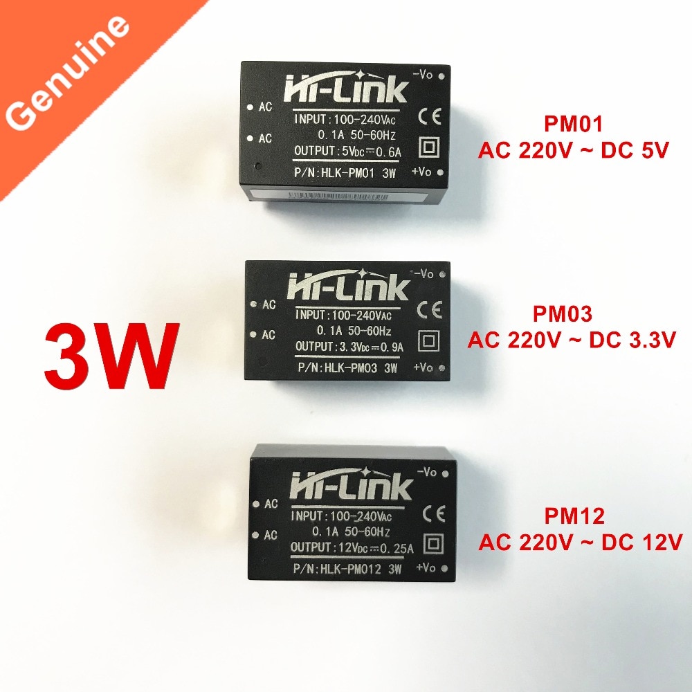 HLK-PM01 HLK-PM03 HLK-PM12 AC-DC 220V to 5V/3.3V/12V SMPS Module mini power supply module Hi-Link ORIGINAL and Without Shell