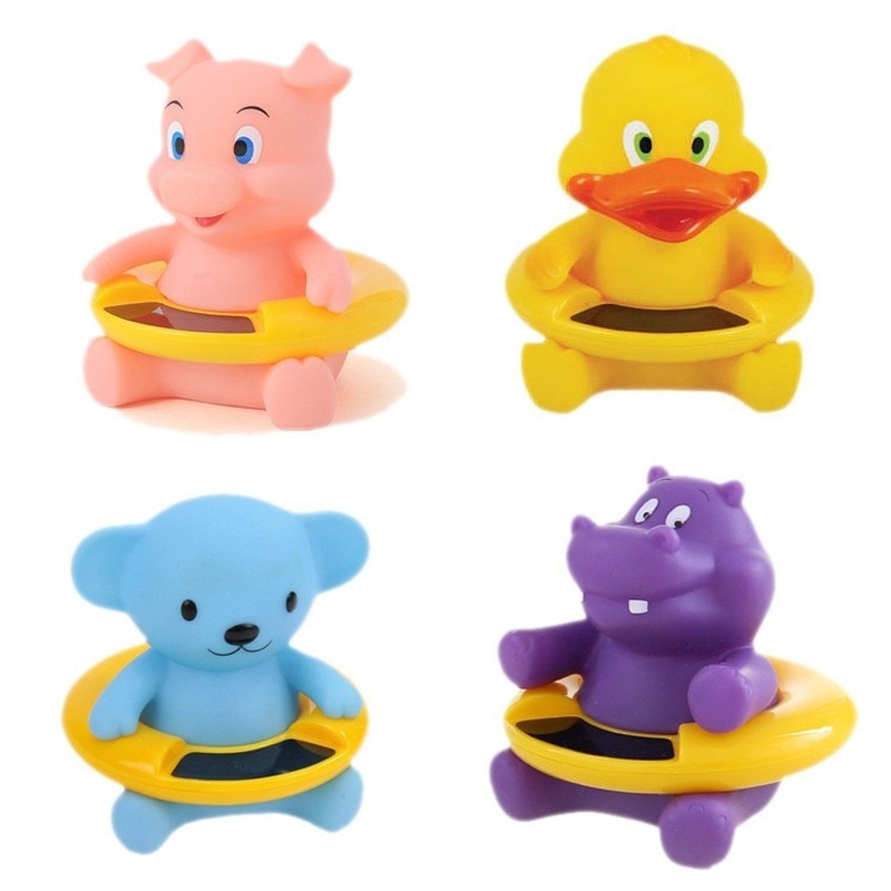 Cute Animal Cartoon Infant Baby Water Thermometer Bear Baby Bath Thermometer Duck Dinosaur Baby Tub Toy Kid Bath Shower Toy #TC