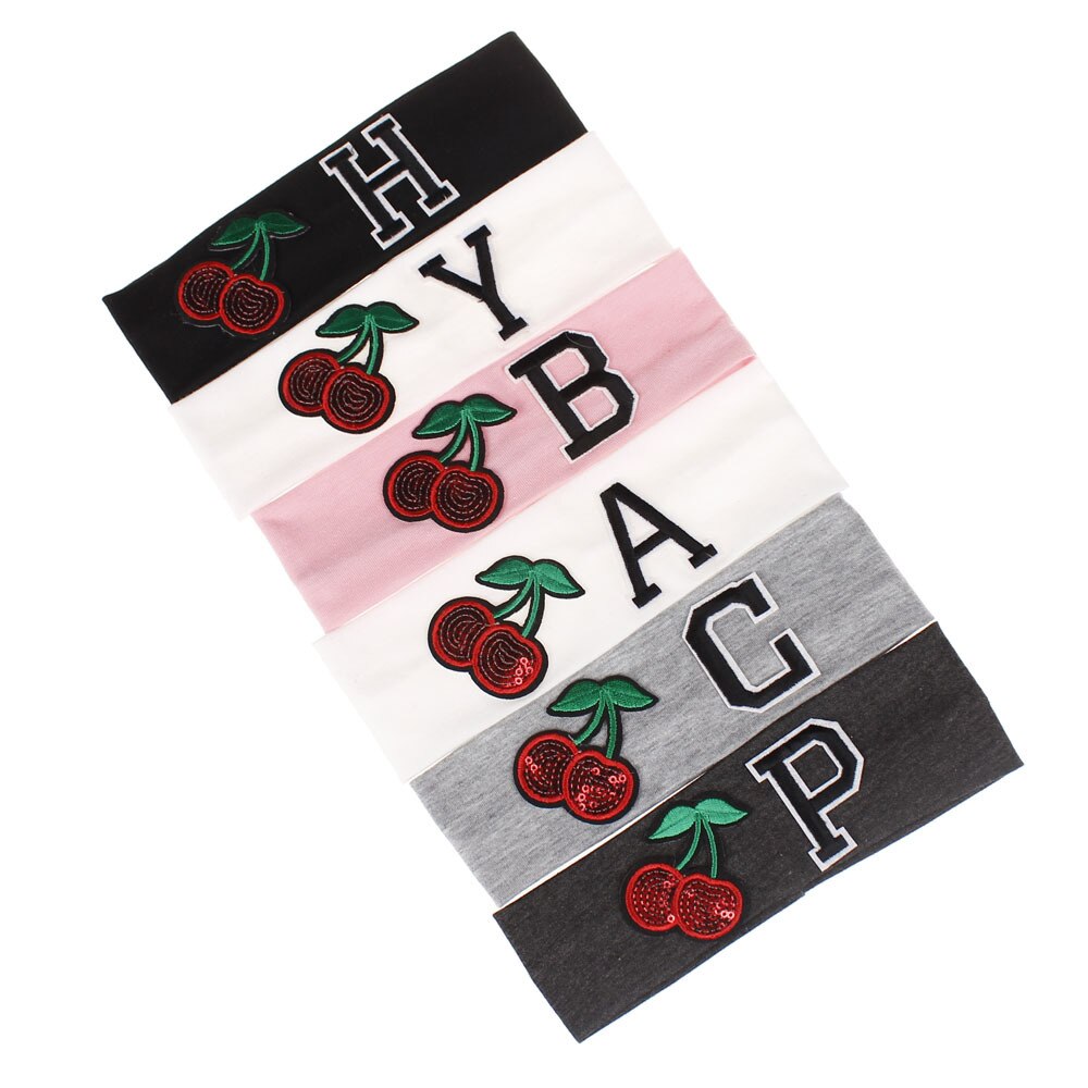 Baby Boys Girls Cherry Letter Headband Hair Bands Accessories Babys Cotton Headwear Cute Elastic Kids Hair Accessories
