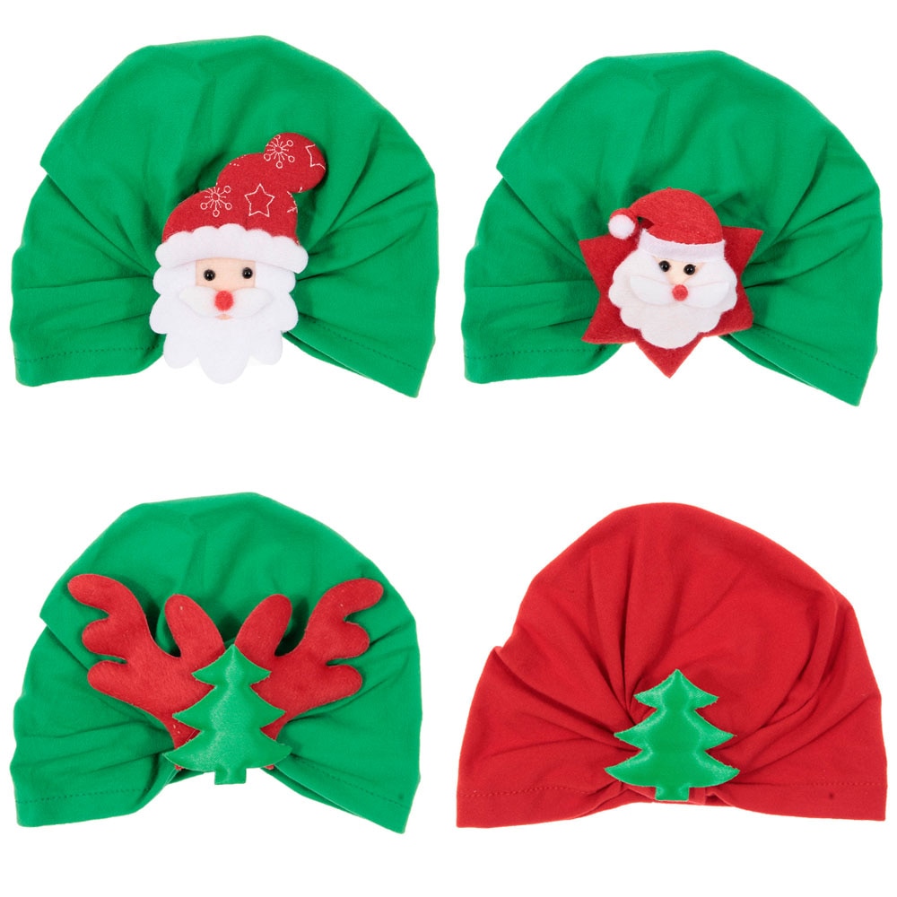 New Baby Toddler Turban Hat Cotton Blend Newborn Caps Beanie Top Knot Infant Photo Props Shower Christmas Gift