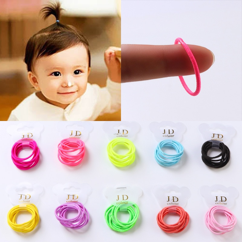 20pcs / lot Small Elastic Hair Bands Scrunchies for Kid Girl Hair Accessories Thin Hair Candy Colors Diameter 3cm