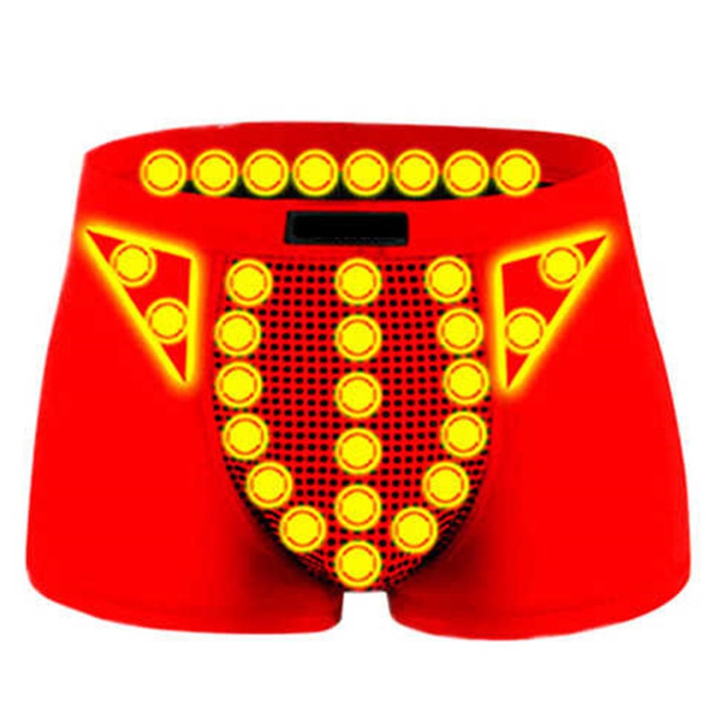 2 Pieces Pants Men's Underwear Generation Tourmaline Ice Silk Breathable Men's Sexy Underwear British Magnetic Therapy