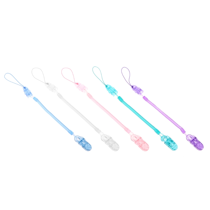 Baby Infant Toddler Dummy Pacifier Spring Soother Nipple Clip Chain Holder Strap