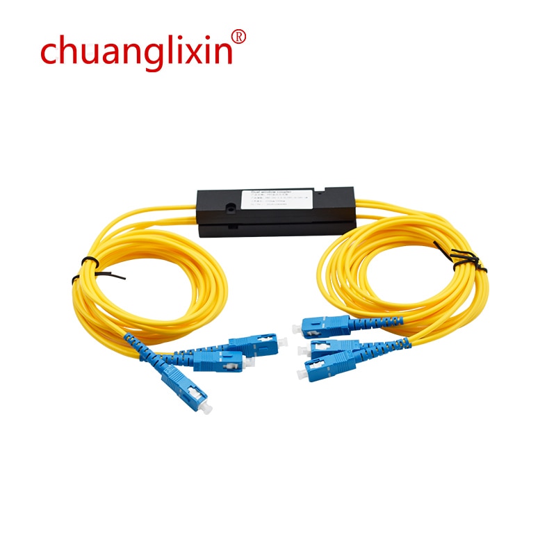 Chuanglixin SC UPC 1X2 PLC Singlemode Fiber Optical splitter FTTH PLC SCAPC 1x2 PLC optical fiber splitter FBT Optical Coupler