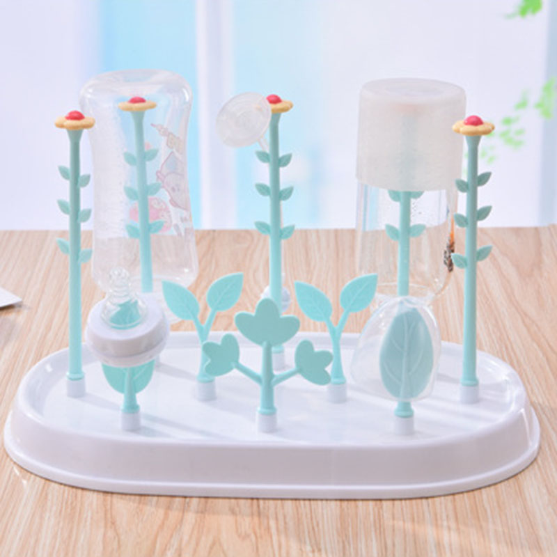 Baby Bottle Drying Rack Flower Tree Multifunctional Removable Portable Feeding Bottles With Lids Detachable Kids  Pacifier Shelf
