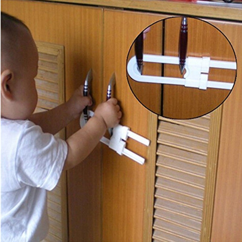5/3/2/1pcs Baby Safety Lock U Style Prevent Child Opening Cabinet Cupboard Door Children Protection Lock
