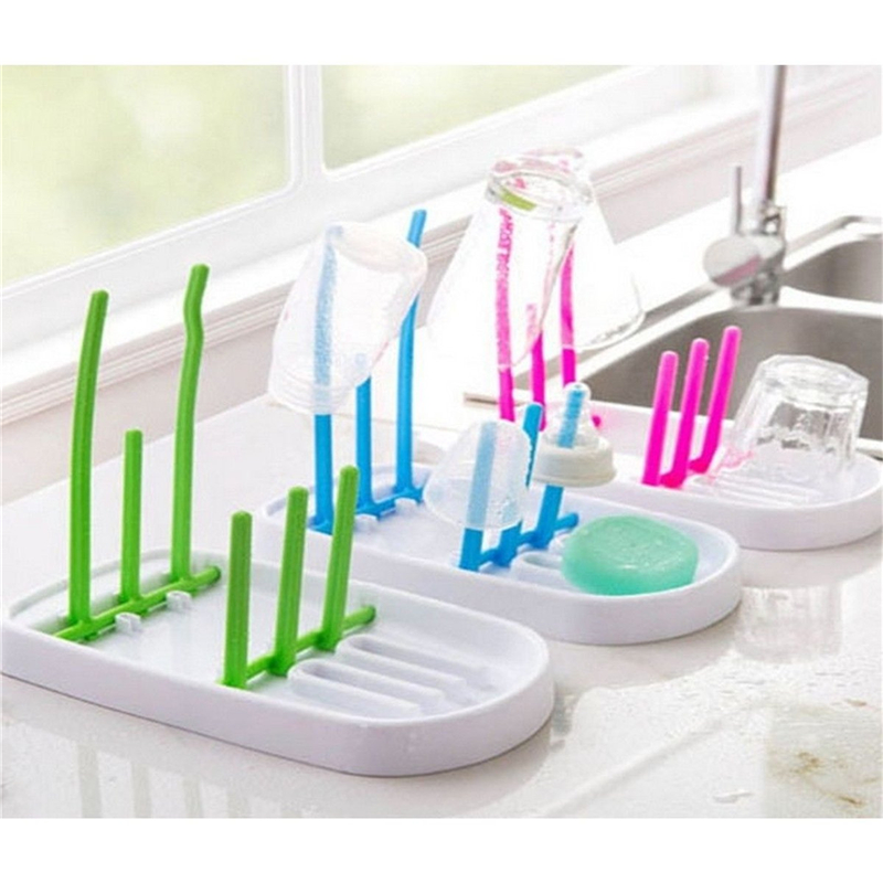 Infant Feeding Bottle Pacifier Drying Rack Countertop Drying Holder Shelf Healthy Babies Bottle Drainer Dryer Shelf