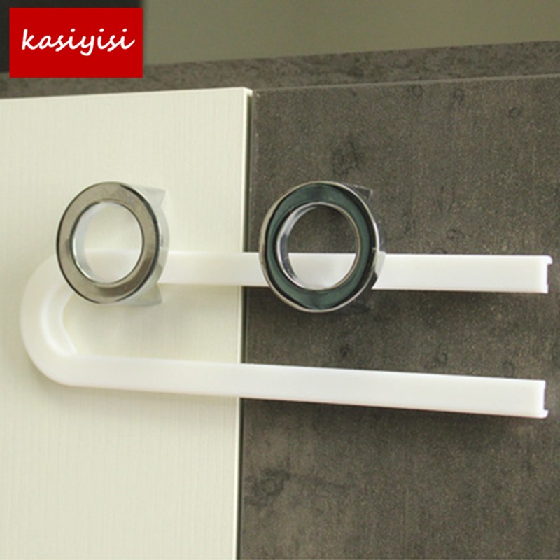 6Pcs/Lot Security Long Flexible Drawer Lock Baby Plastic Saftey Cabinet Lock