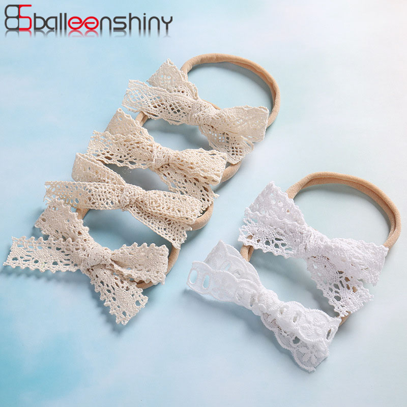 BalleenShiny Baby Headband Lace Bow Hair Band For Girls Lovely Baby Girl Hair Accessories Infant Toddler Headwear Kids Gifts