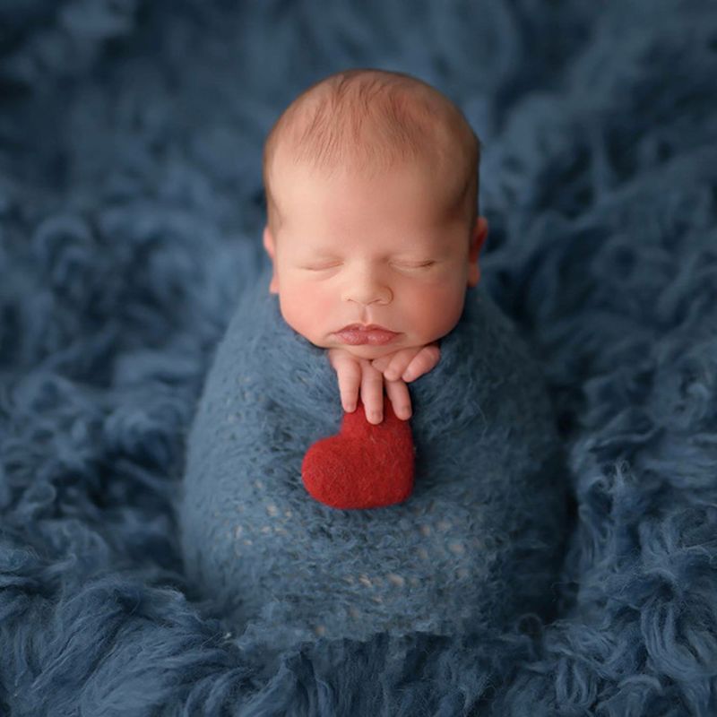 5cm Newborn Photography Felt Love Shape Props Tiny Baby Girl Boy Photo Shoot Handmade Felt Heart Shaped Props