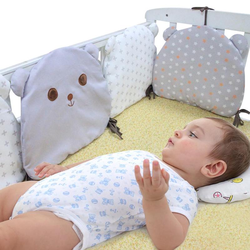 6pcs/set Baby Bed Bumper Protector Cartoon Bedding Cushions Toddler Baby Cot Protector Crib Bumpers Pad