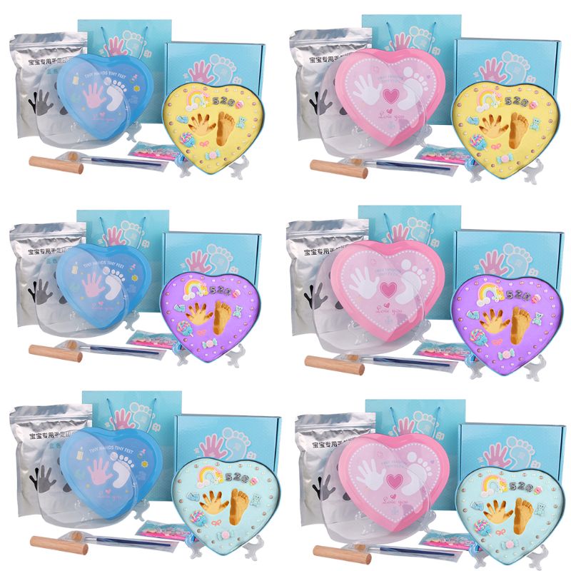 1PC Baby Handprint Footprint Imprint Inkpad Kit Baby Souvenirs Mud Hundred Days Commemorate Clay Box Kids Growing Memory Gift