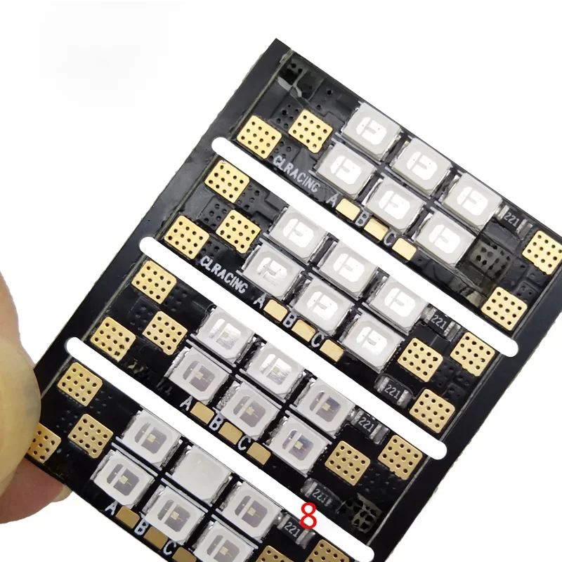 4 PCS CLRACING Frame Arm LED Board Light 6 Bits 25mm 3-6S LED Light Board For RC Multicopter Spare