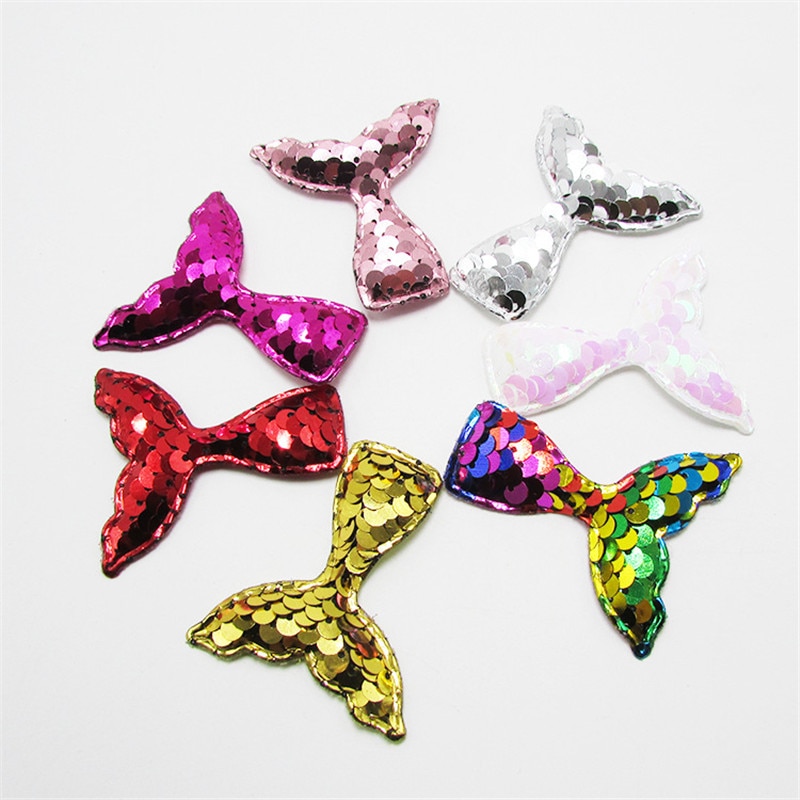 10pcs Mermaid Hair Accessories Boutique Mermaid Tail Fashion DIY Accessory Key Ring Pendant No Hair bow Barrette