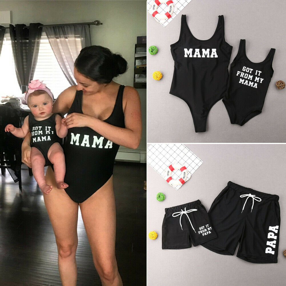 2019 New Family Matching Swimsuit Mother Daughter Kids Baby Women Girl Bikini Swimwear