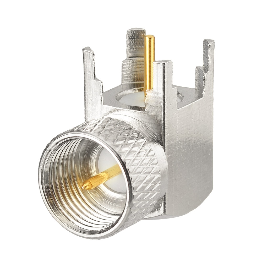 Superbat 5pcs F Male Thru Hole Right Angle PCB Mount RF Coaxial Connector