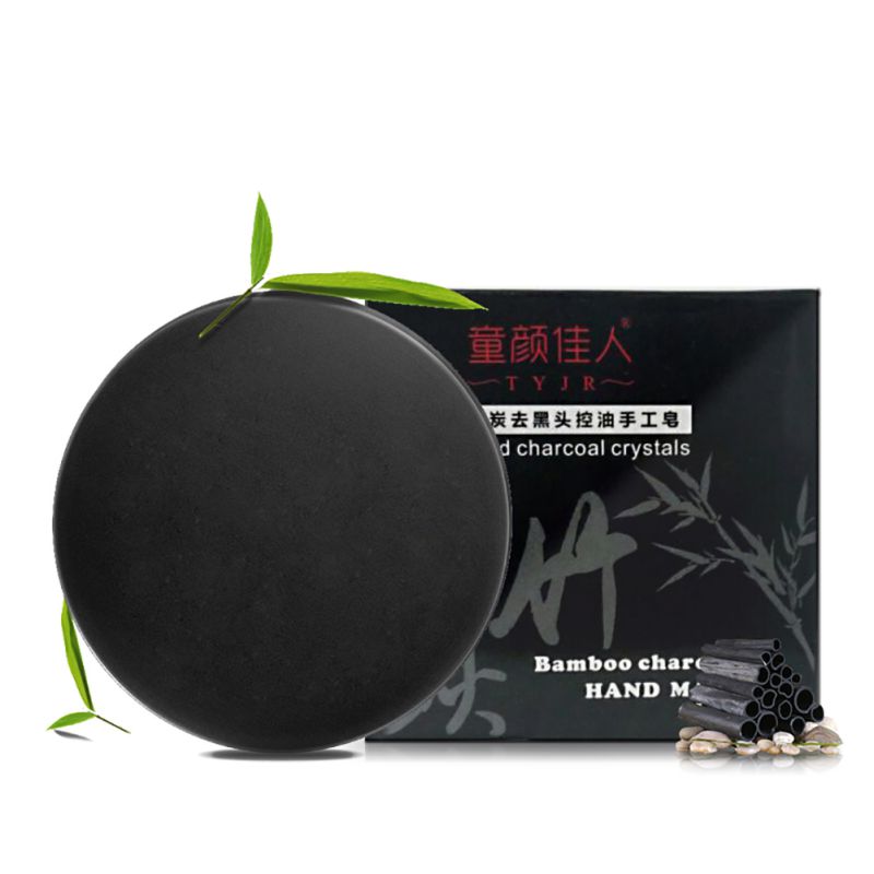 1pcs Bamboo Charcoal Handmade Soap Treatment Skin Care Natural Skin Whitening Soap Blackhead Remover Acne Treatment