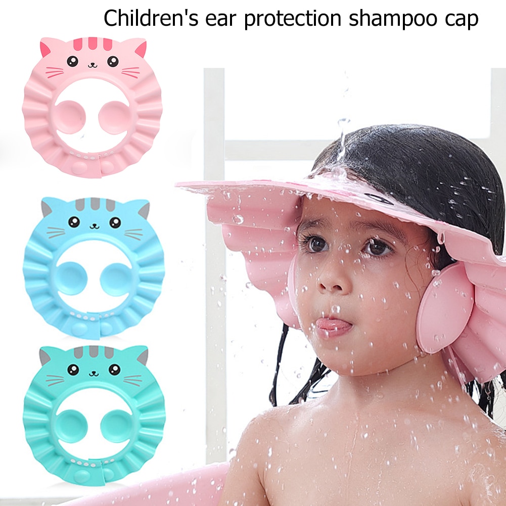 Shampoo Cap Baby Bathing Shower Caps Wash Hair Kid Bath Visor Hats Adjustable Shield Waterproof Ear Protection Eye Children Hats