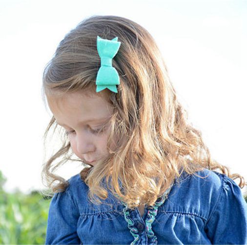Yundfly 17 Colors Baby Girls Felt Bow Hair Clips Cute Hair Bow Hairpins Alloy Clips Kids Birthday Gift Photography Props