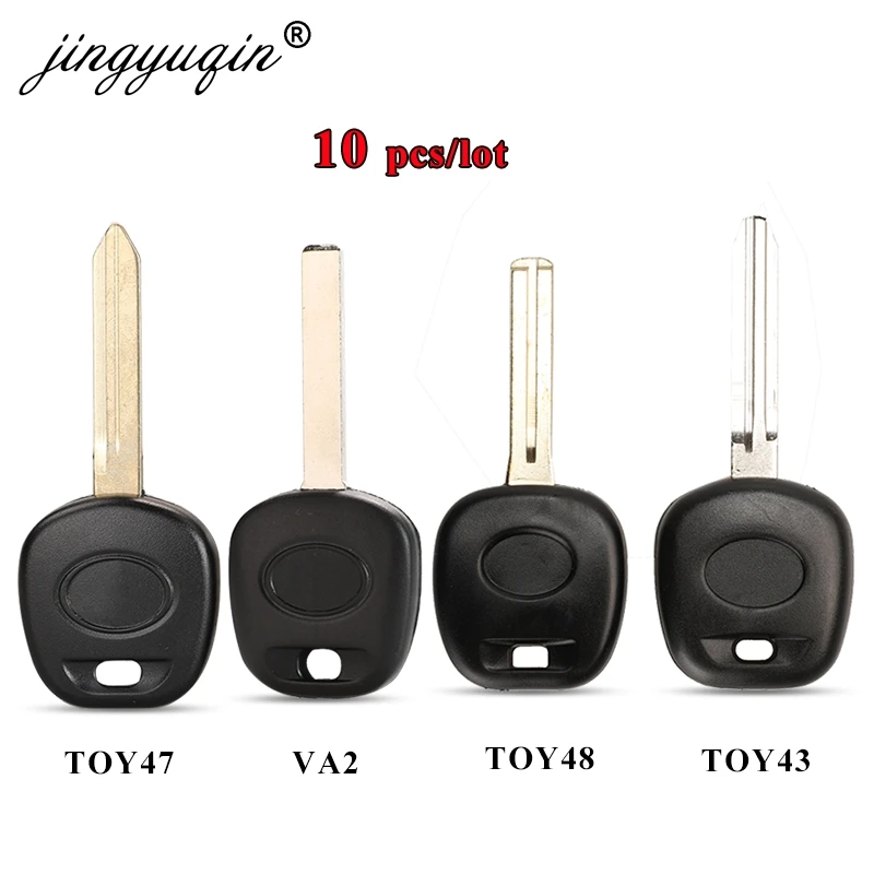 jingyuqin 10pcs TOY43/TOY48/TOY47/VA2 Blade Car Transponder Key Shell For Toyota Fit Lexus No Chip