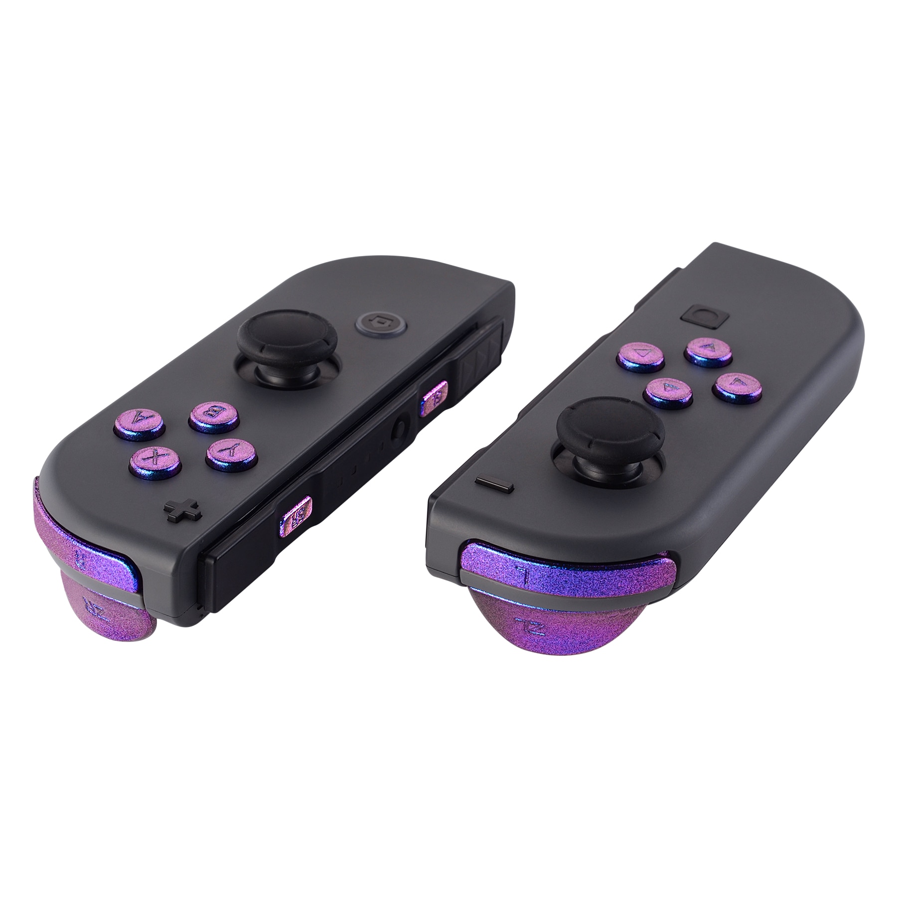 eXtremeRate Chameleon Purple Blue Replacement ABXY SR SL L R ZR ZL Full Set Buttons with Tools for Nintendo Switch & OLED Jo