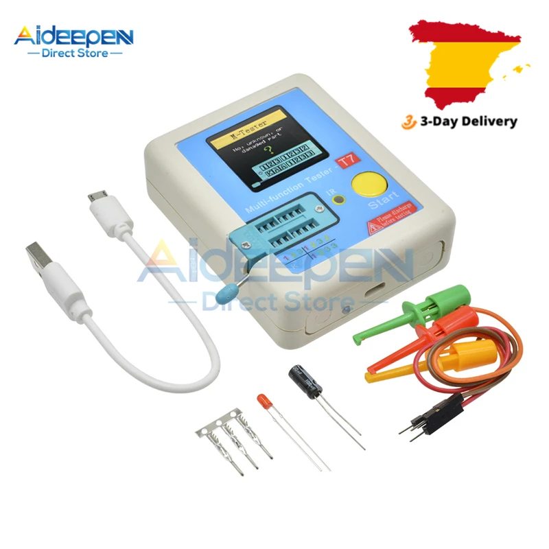 LCR-T7 T7 Transistor Tester TFT Diode Triode Capacitance Meter LCR ESR Meter NPN PNP MOSFET IR