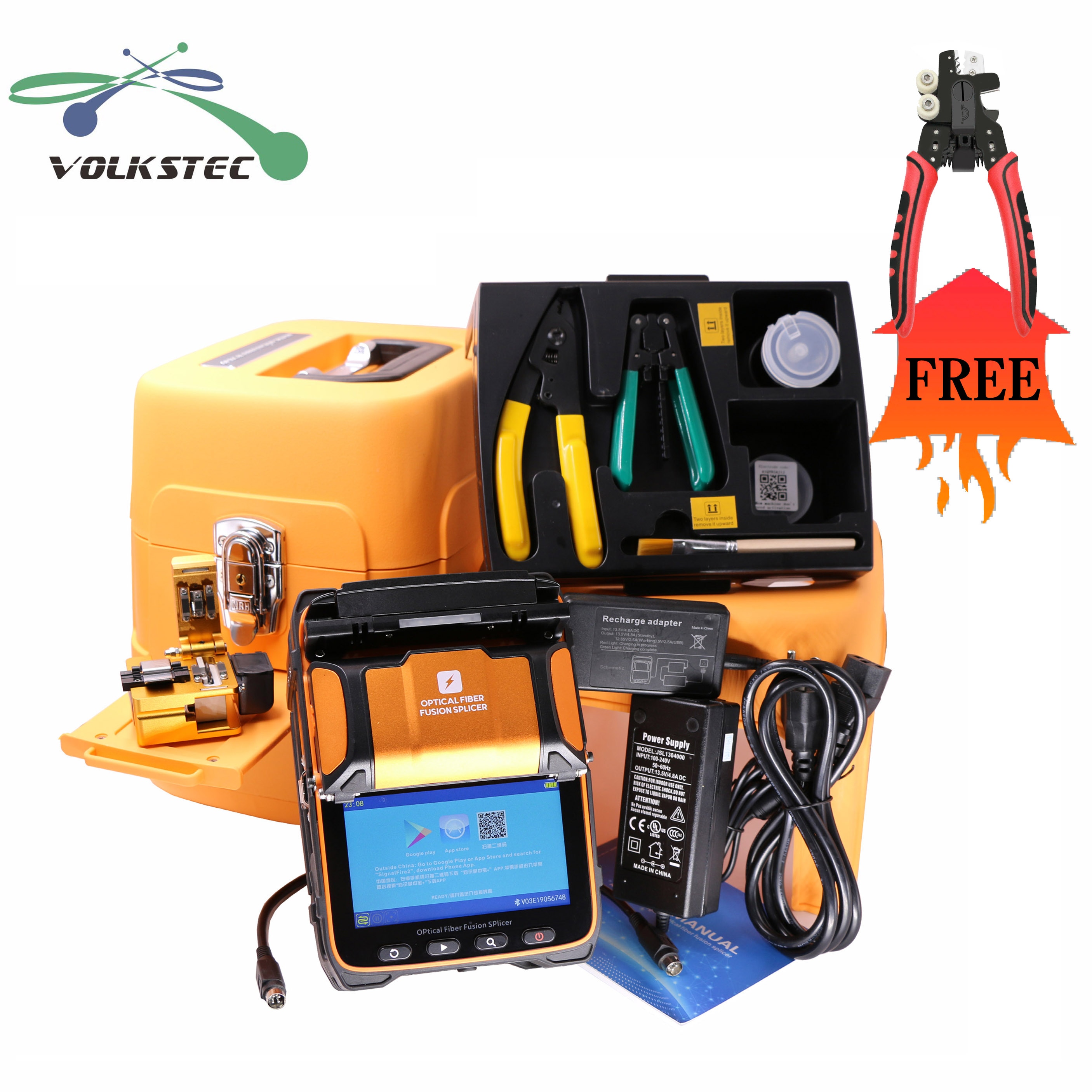 Signalfire AI-9 Fusion splicer Machine 6 motor 5S splicing machine with VFL Optic power meter tool kits CE Marking free shipping