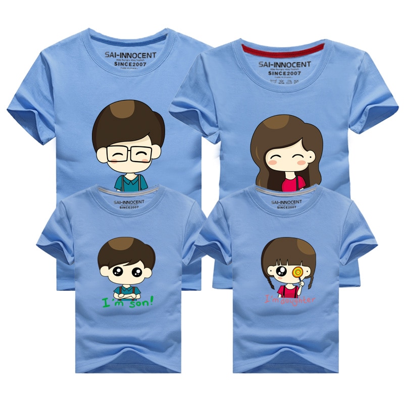 1pcs Dad Mom Son Kids Cotton Summer Family Matching T-shirts Mother Daughter Father Son Tops Tees Family Clohthing