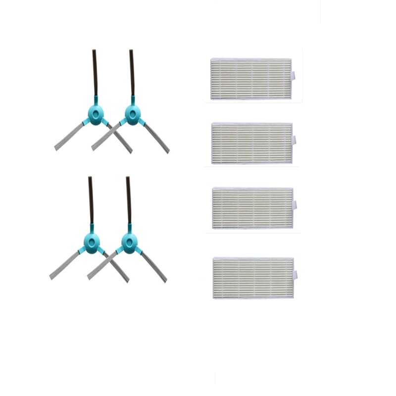 Robot Vacuum Cleaner HEPA Filters +Side Brushes for Conga 1390 1290 y Series Robotic Vacuum Cleaner Parts Accessories