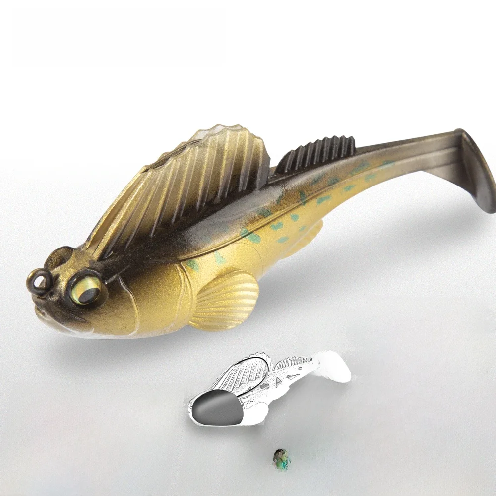 Hunthouse Swimbaits Soft Lure Pike Fishing Lure Paddle Tail Swimbait Dark Sleeper Leurre Jig Dark