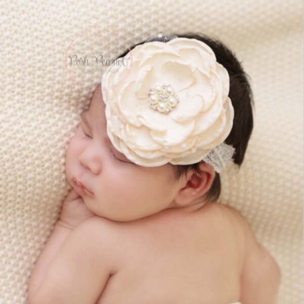 Yundfly Newborn Sparking Rhinestone Headband Toddler Baby Girl Flower Lace Headband