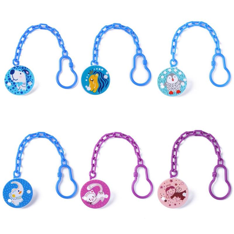 Kids Baby Cute Chain Soothers Clip Holder Feeding Product Animal Cartoon Pacifier Anti Lost Infant Pacifier
