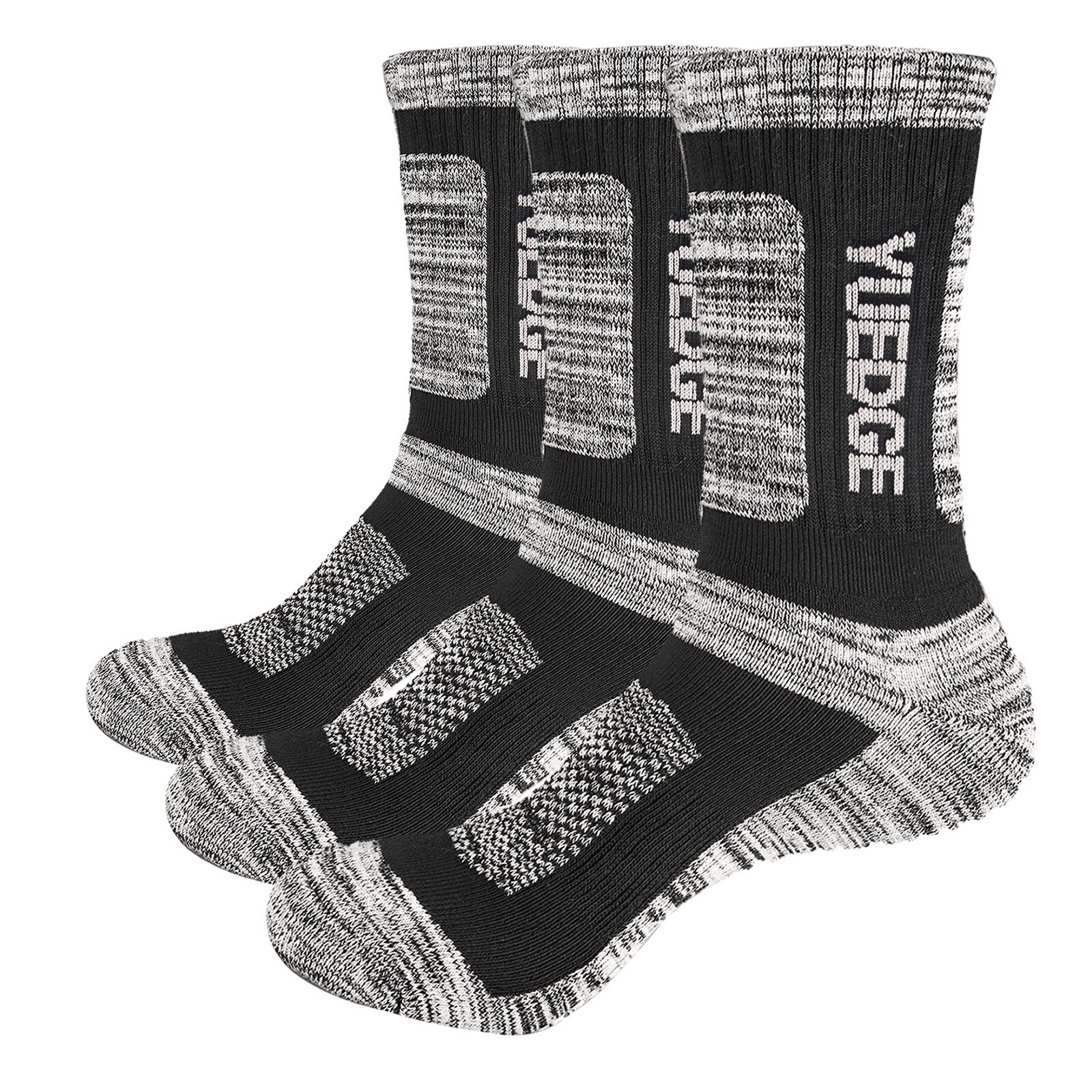 YUEDGE Brand 3 Pairs Men Cushion Breathable Crew Socks Thick Winter Warm Thermal Boot Cotton Socks 38-45 EU