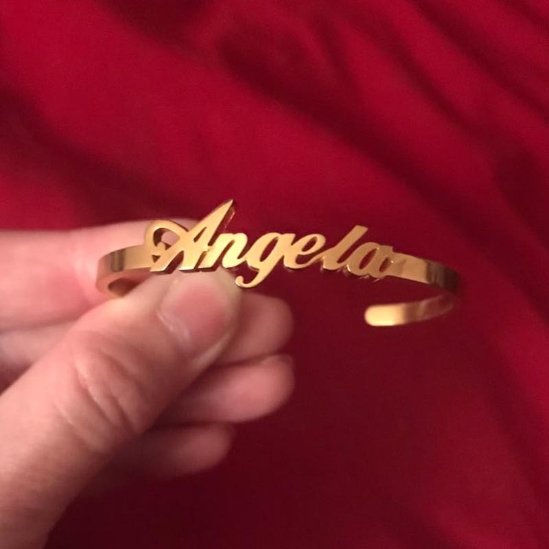 Customized Name Bracelets Bangles For Women Girls Stainless Steel Gold Plated Custom Child Baby Bracelet Personalized Jewelry