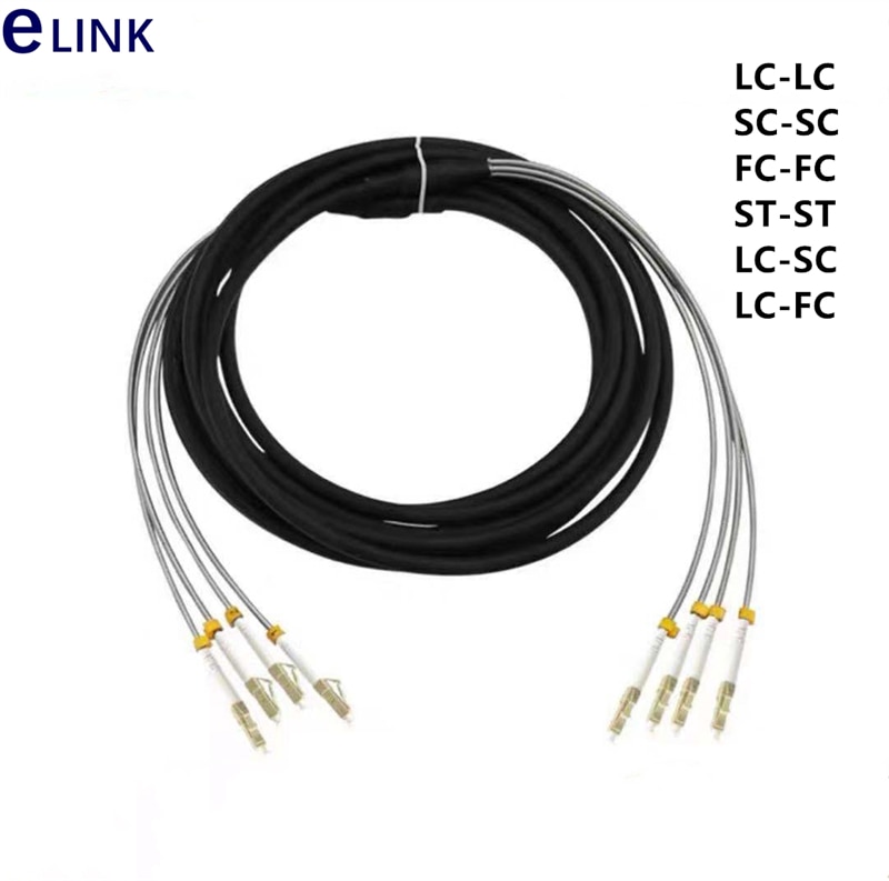 100mtr Outdoor CPRI Fiber optic Patch cord LC SC FC ST 4 cores SM MM multi mode patch cable Singlemode FTTH FTTA jumper 4 fibers