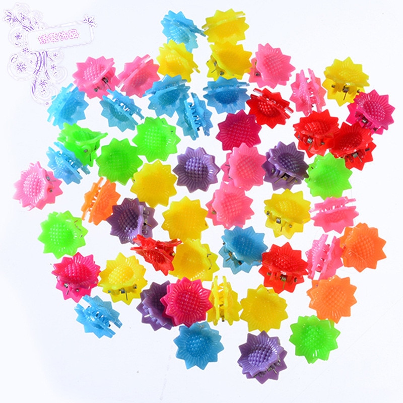 30 pcs New Fashion Baby Girls Small Hair Claws Cute Candy Color flower Hair Jaw Clip Children Hairpin Hair Accessories