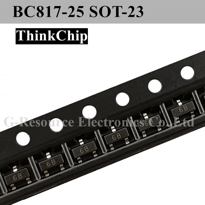 (100pcs) BC817-25 SOT-23 NPN silicon Bipolar Transistor (Marking 6B)