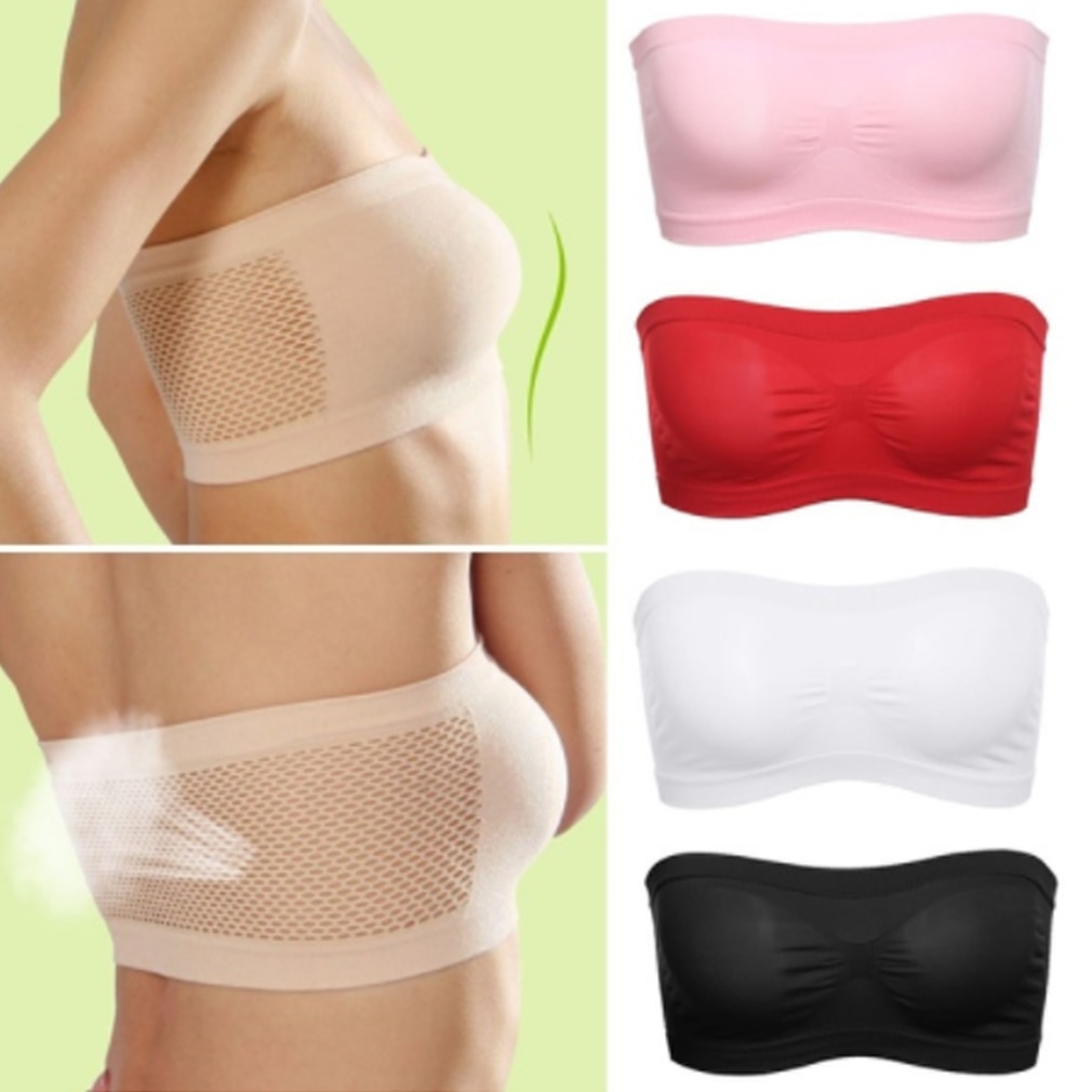 5 colors Womens Tube Top Strapless Bandeau Bra Underwear Women Bralette Seamless Strapless Tops