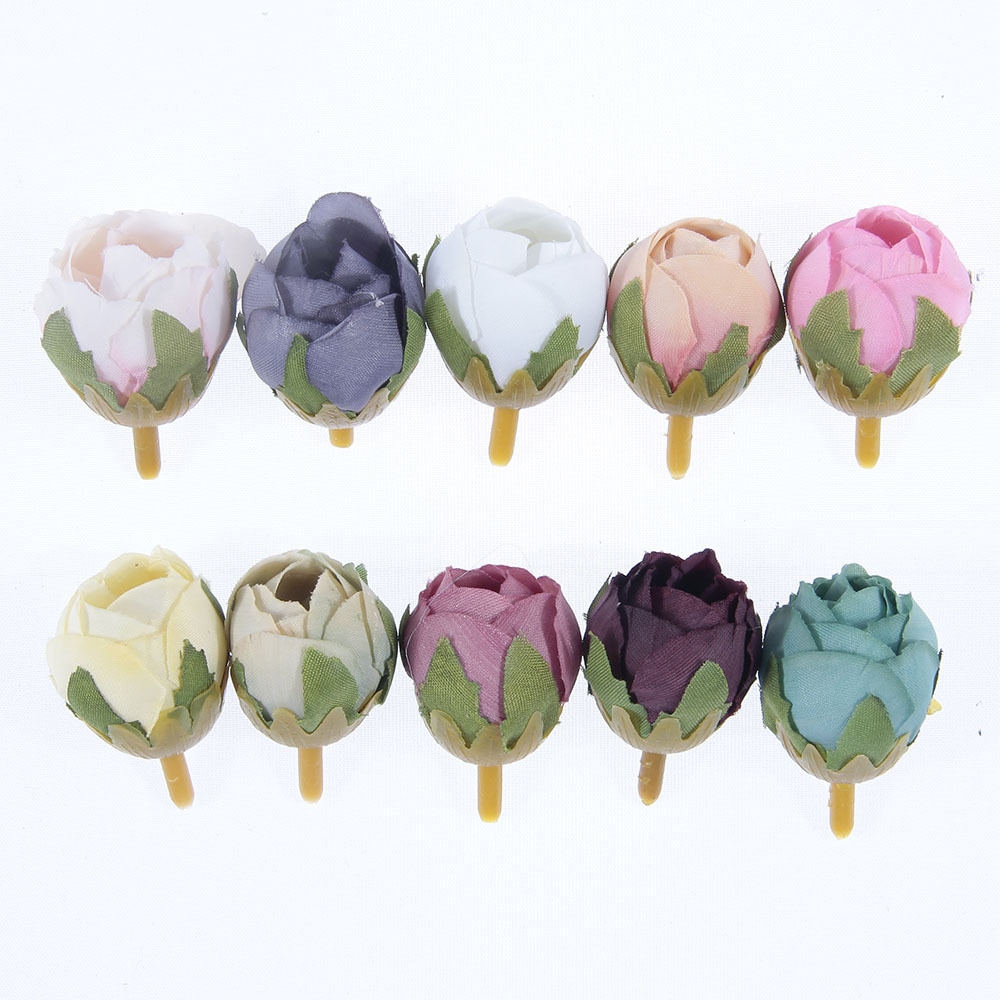 Yundfly 10pcs Chic Solid Fabric Flower Bud for DIY Baby Girls Wreath Garland Hair Accessories Decoration